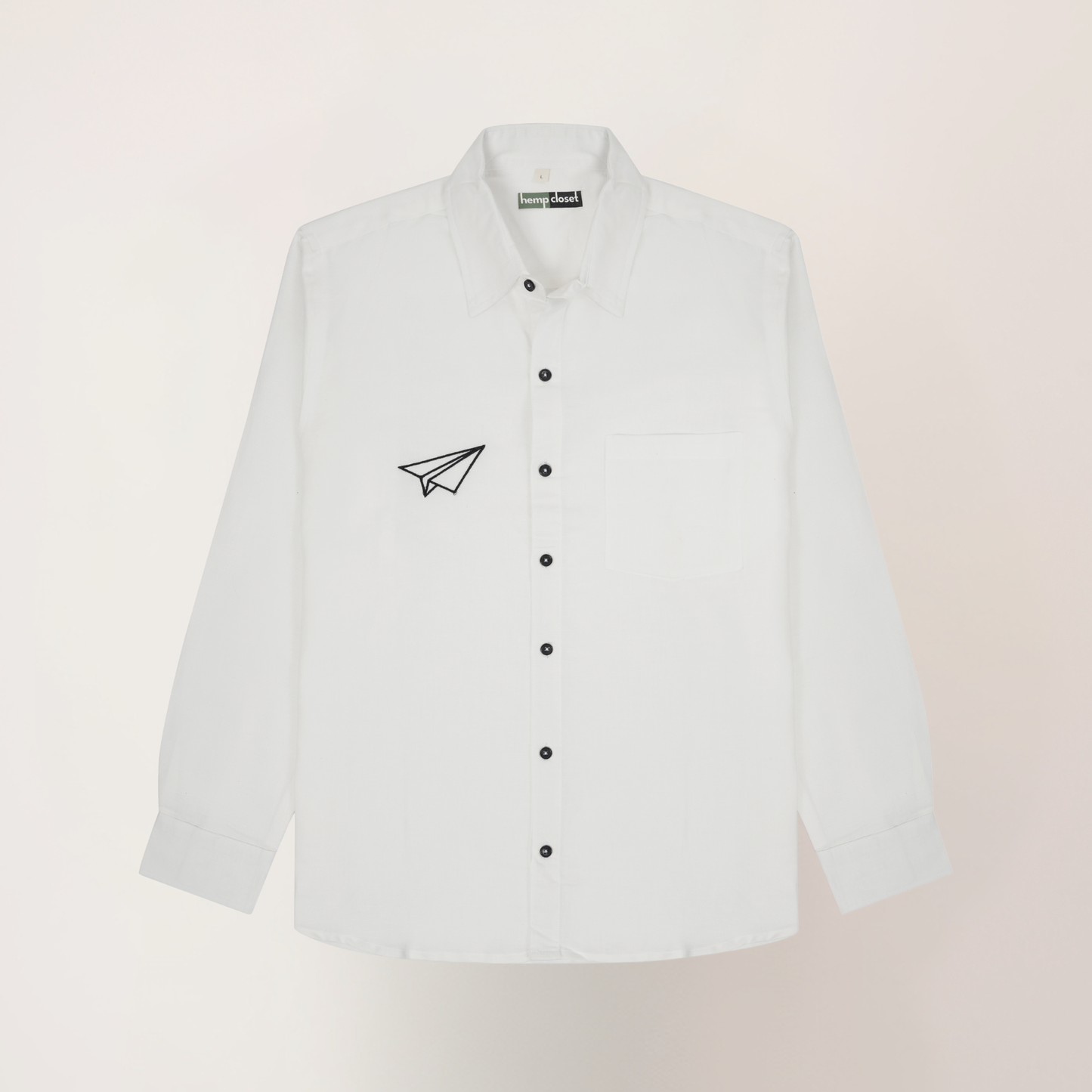 Paper Plane | Embroidery | Hemp Cotton Sustainable Shirt | Men