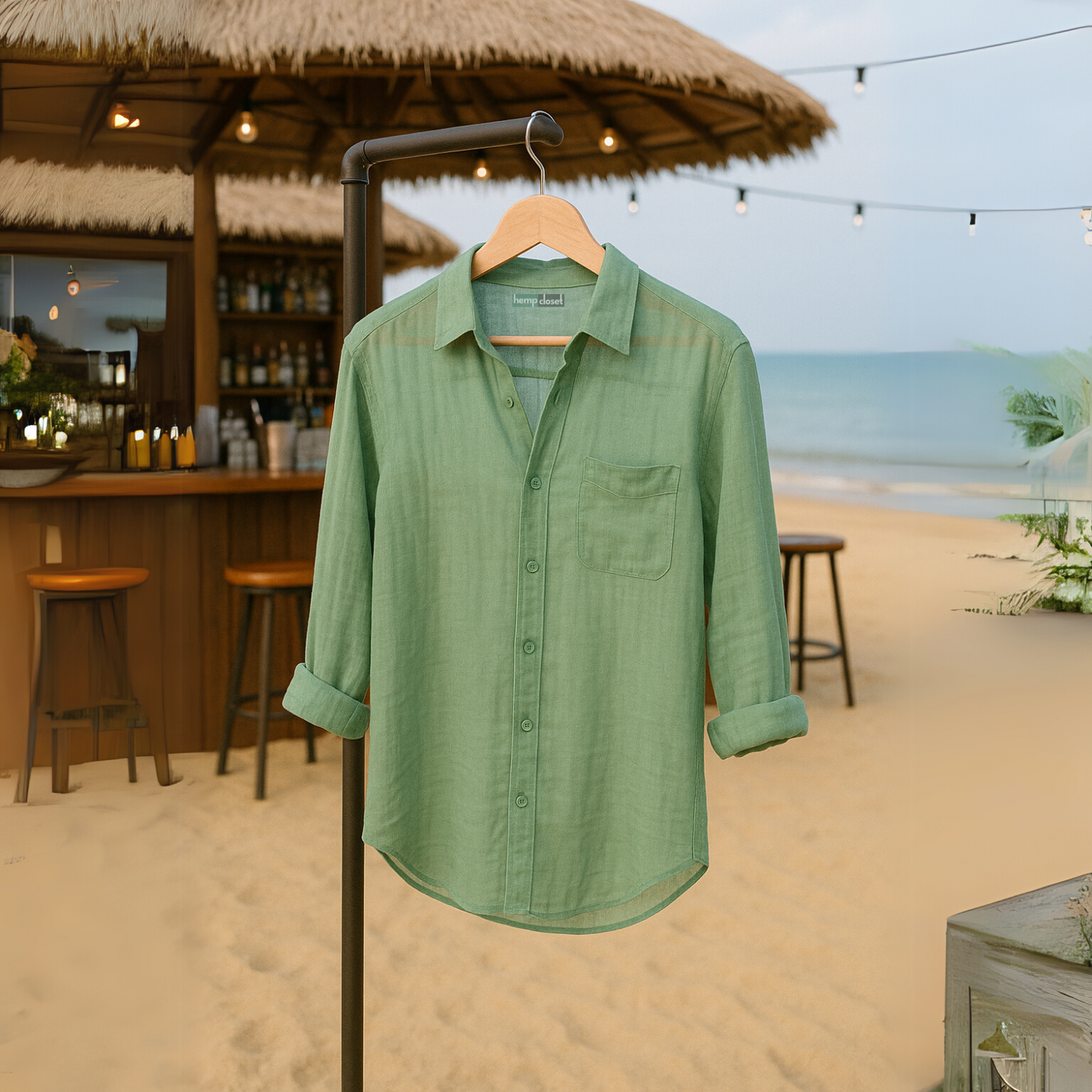 Featherlight Green | Beach Shirt | Breezers Collection