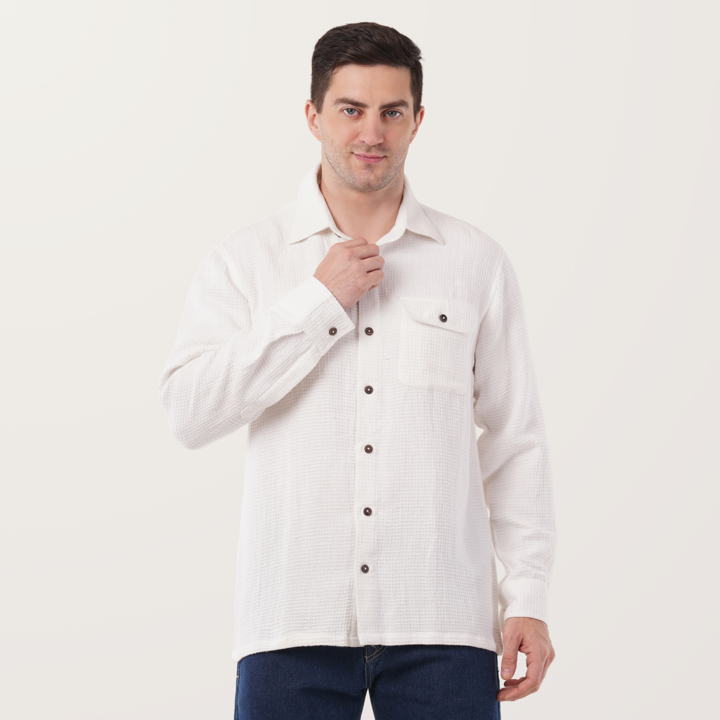 Waffle Vanilla | Hemp Cotton Sustainable Shacket | Men