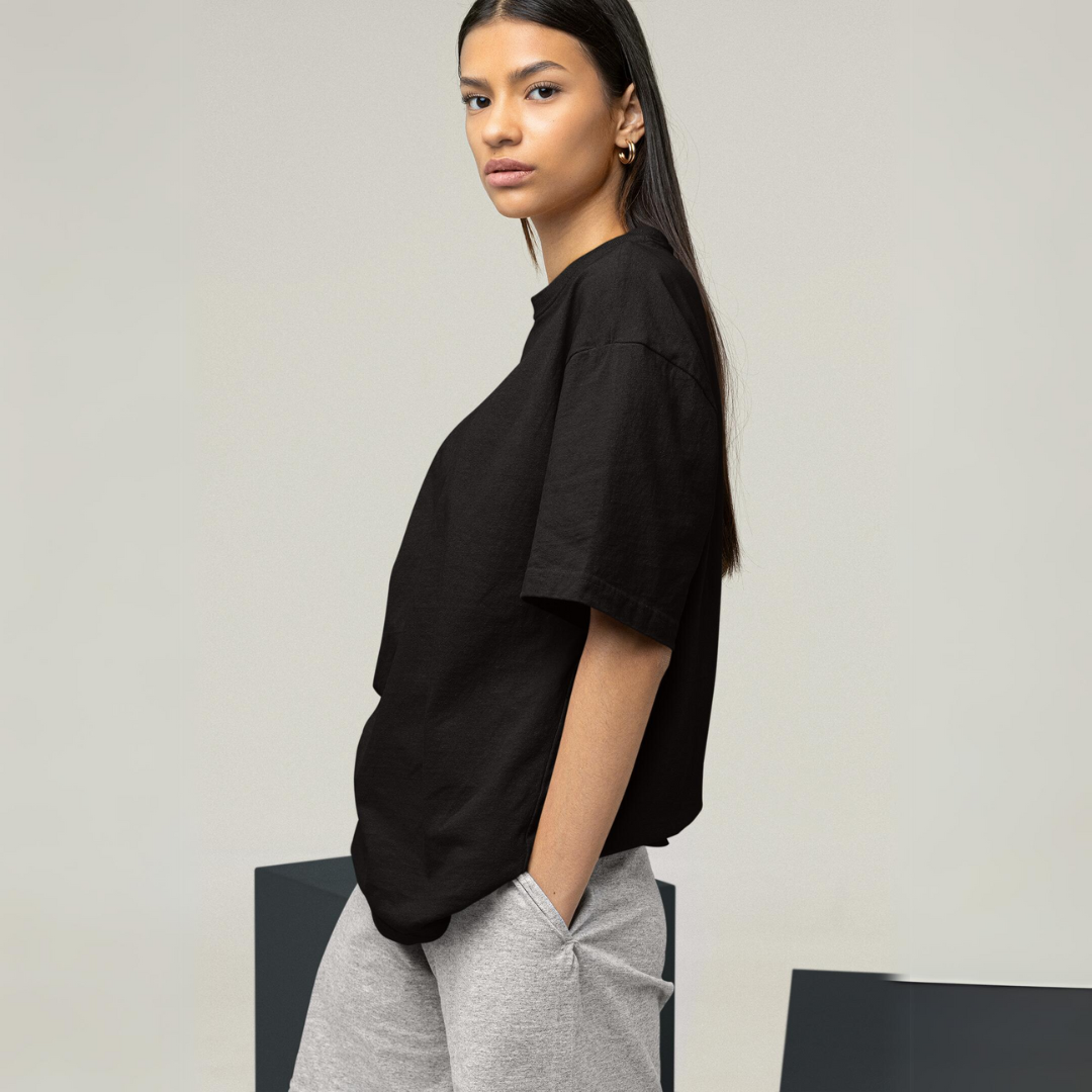 Charcoal Black | Hemp T-Shirt | Unisex | Oversize Fit - Hemp Closet Sustainable Clothing