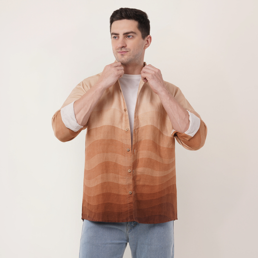 Sunset Waves | Hemp Cotton Sustainable Shirt | Men