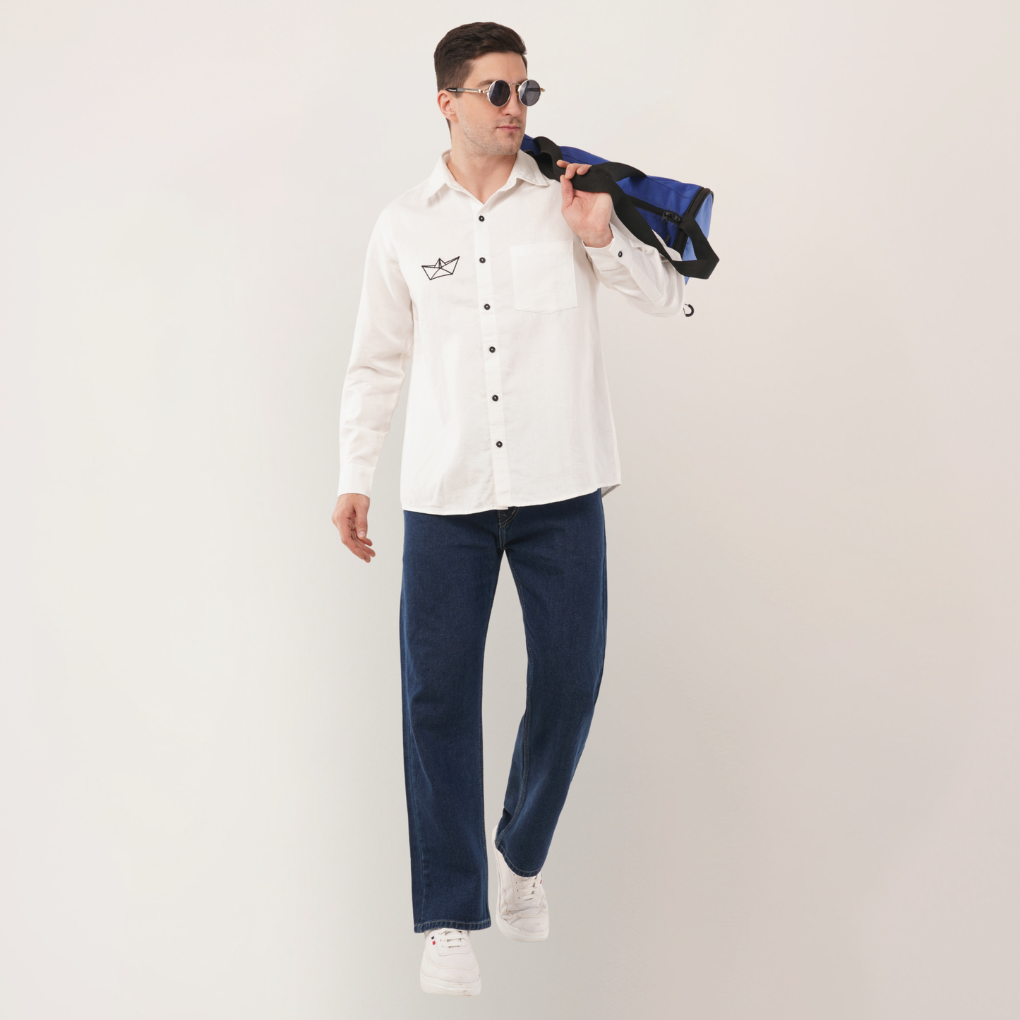 Paper Boat | Embroidery | Hemp Cotton Sustainable Shirt | Men