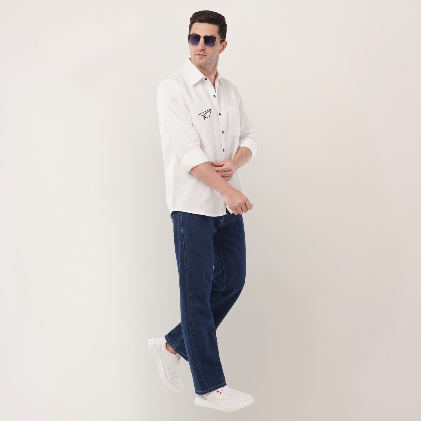 Paper Plane | Embroidery | Hemp Cotton Sustainable Shirt | Men