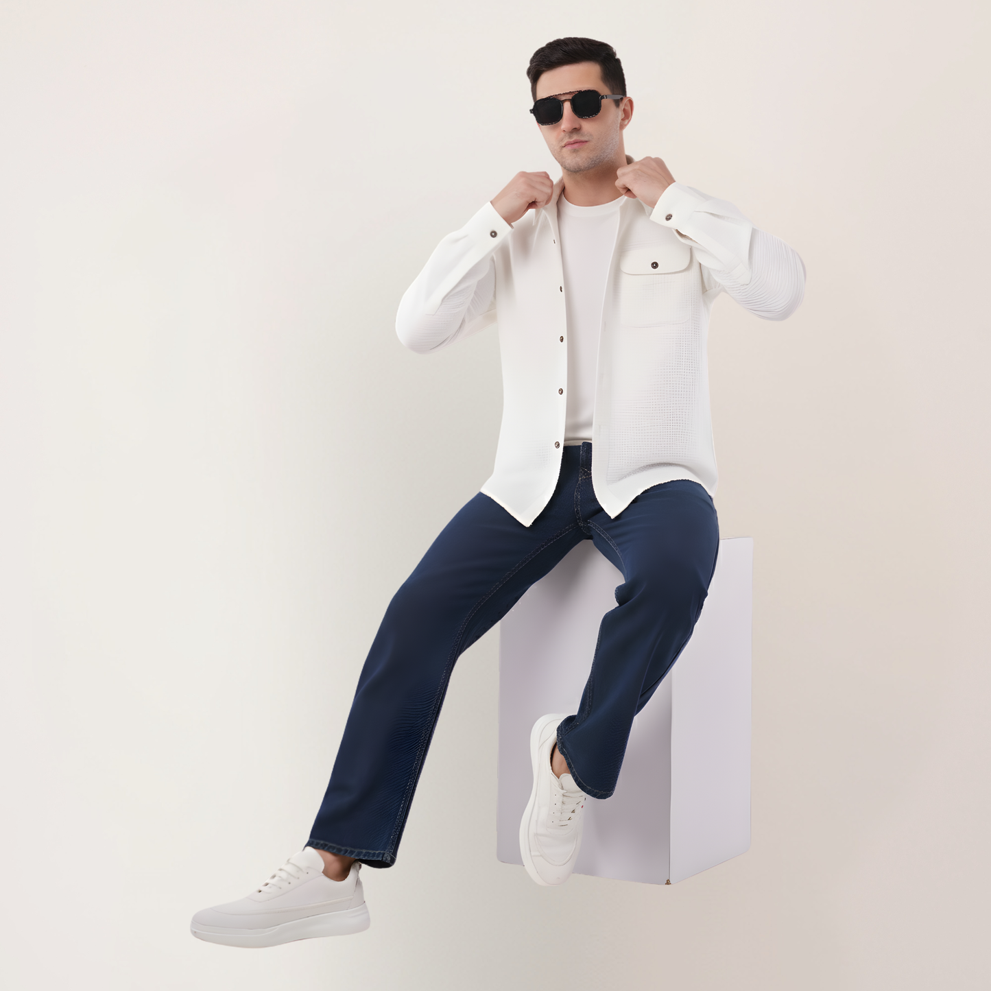 Waffle Vanilla | Hemp Cotton Sustainable Shacket | Men