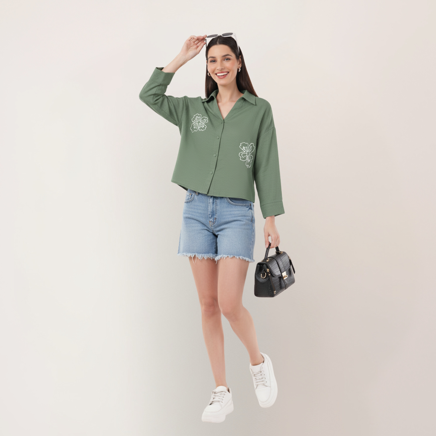 Olive Bloom | Hemp Cotton Sustainable Shirt | Women