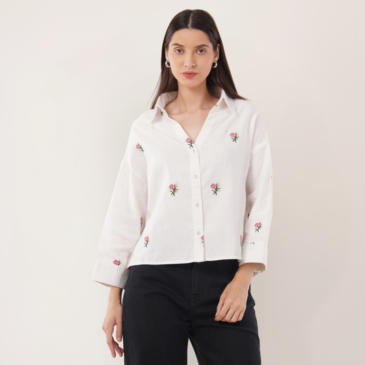 Petal Whisper | Hemp Cotton Sustainable Shirt | Women