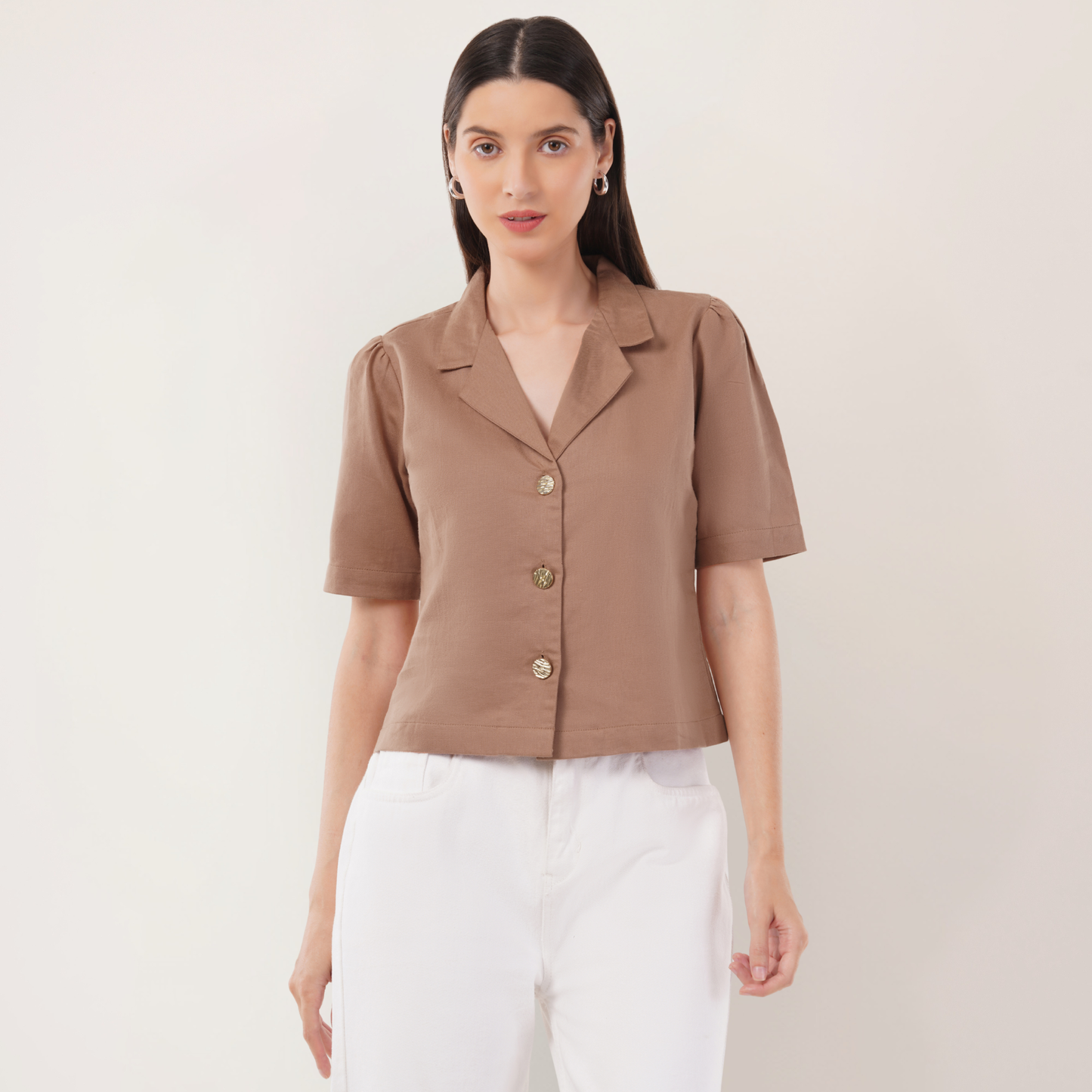 Mocha Latte | Hemp Cotton Sustainable Box Shirt | Women