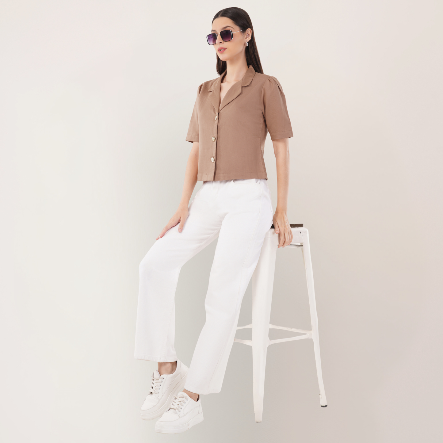 Mocha Latte | Hemp Cotton Sustainable Box Shirt | Women