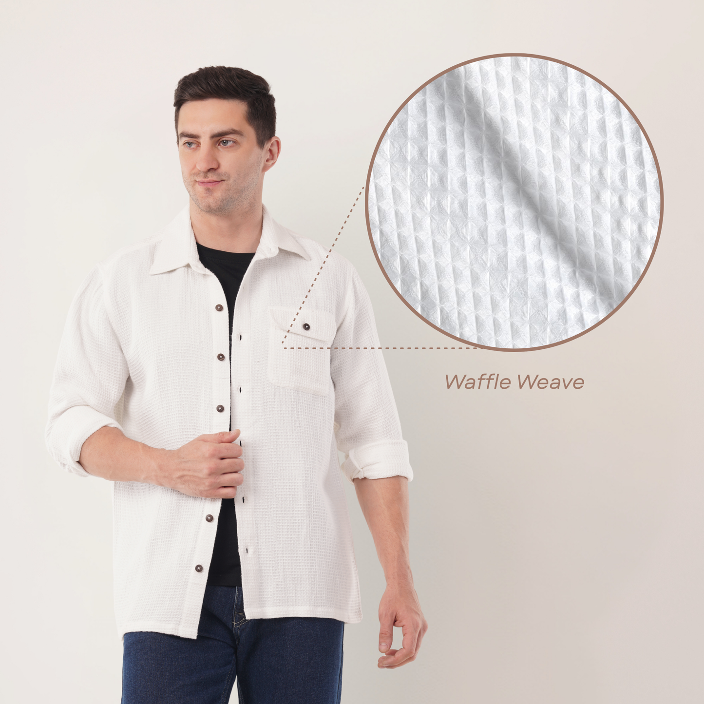 Waffle Vanilla | Hemp Cotton Sustainable Shacket | Men